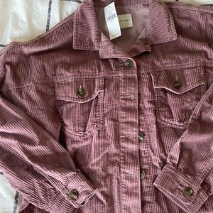 NWT oversized cropped corduroy shirt